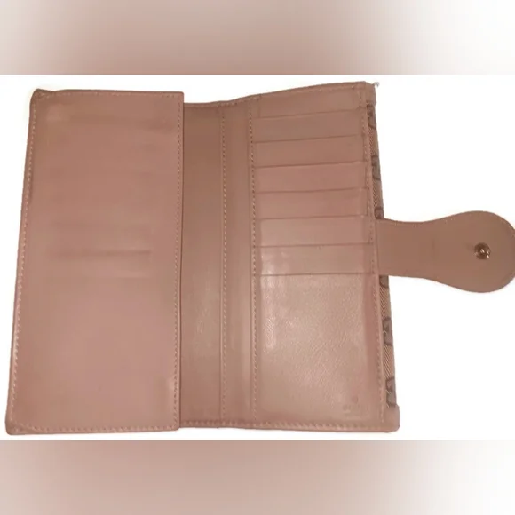GUCCI GG PREOWNEDBEAUTIFULWALLET ,BEIGE AND BROWN